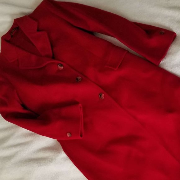 Vintage Wells & Coverly Red Wool Coat - Picture 2 of 16